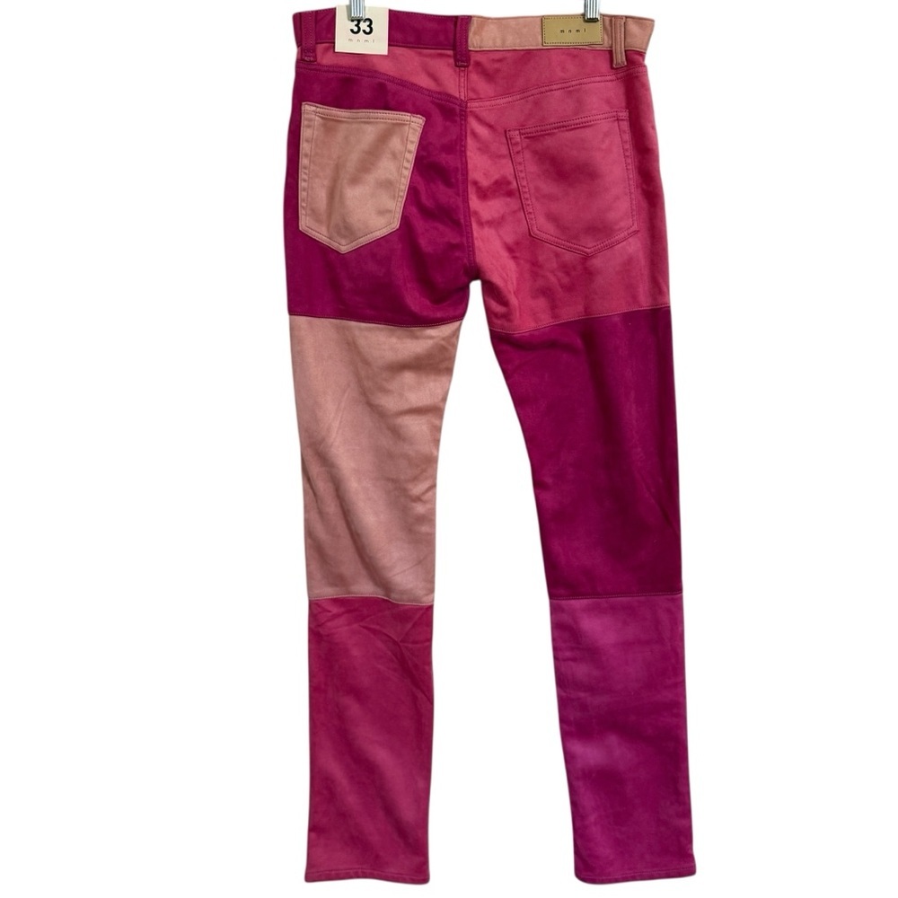MNML NWT D354 PATCHWORK STRAIGHT MEN’S PANTS PINK SIZE 33 - Picture 6 of 14